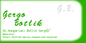 gergo botlik business card